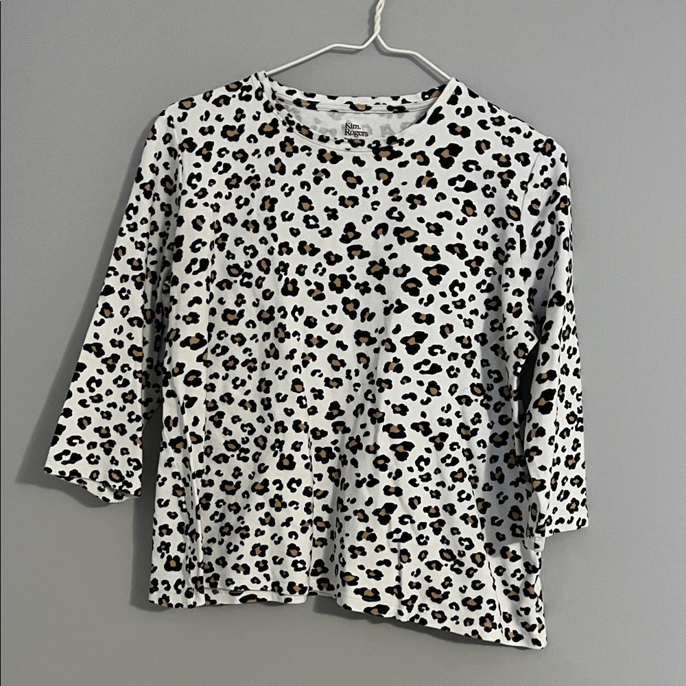 Kim Rogers Black and Brown Patterned Top